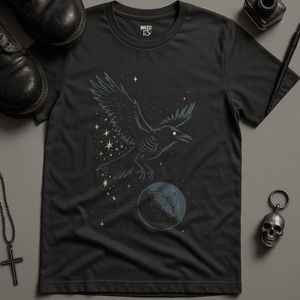 Undead Raven T-Shirt - Dark Grey - S - Inked 13 Ltd