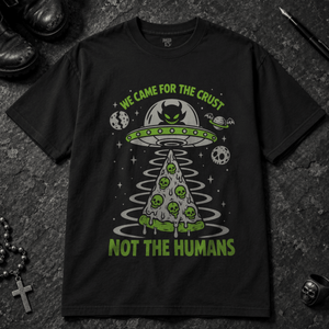 We Came For The Crust T-shirt - Black - S - Inked 13 - Unisex alternative tattoo apparel.