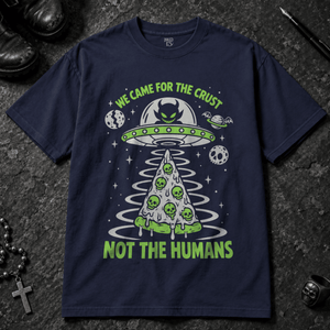 We Came For The Crust T-shirt - True Navy - S - Inked 13 - Unisex alternative tattoo apparel.