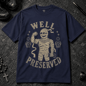Well Preserved T-shirt - True Navy - S - Inked 13 - Unisex alternative tattoo apparel.