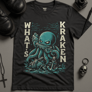 What's Kraken T-Shirt - Dark Grey - S - Inked 13 Ltd Unisex alternative tattoo apparel