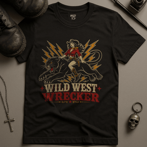 Wild West Wrecker T-Shirt - Black - S - Inked 13 Ltd Unisex alternative tattoo apparel