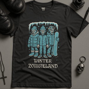 Winter Zombieland T-Shirt - Dark Grey - S - Inked 13 Ltd