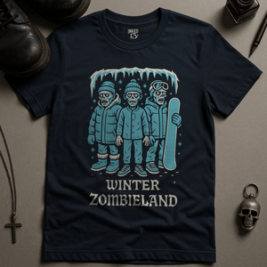 Winter Zombieland T-Shirt - Navy - S - Inked 13 Ltd