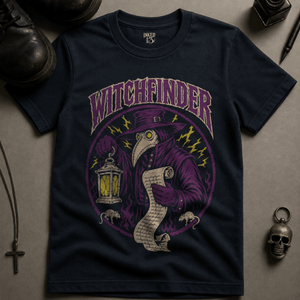 Witchfinder Plague Doctor T-shirt - True Navy - S - Inked 13 Ltd Unisex alternative tattoo apparel