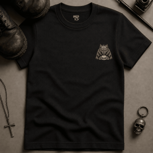 Wolf King of Hearts T-shirt - Black - S - Inked 13 Ltd Unisex alternative tattoo apparel