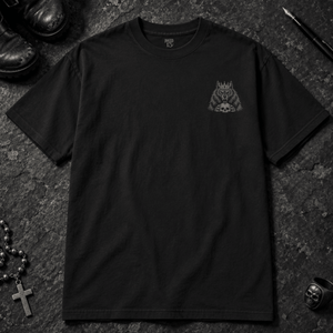 Wolf King of Hearts T-shirt - Black - S - Inked 13 - Unisex alternative tattoo apparel.