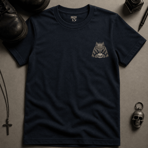Wolf King of Hearts T-shirt - True Navy - S - Inked 13 Ltd Unisex alternative tattoo apparel