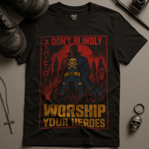 Worship Your Heroes T-Shirt - Black - S - Inked 13 Ltd Unisex alternative tattoo apparel