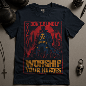 Worship Your Heroes T-Shirt - Navy - S - Inked 13 Ltd Unisex alternative tattoo apparel