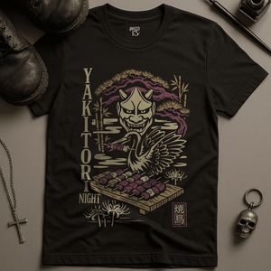 Yakitori Night T-Shirt - Black - S - Inked 13 Ltd