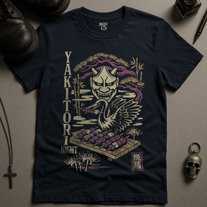 Yakitori Night T-Shirt - Navy - S - Inked 13 Ltd